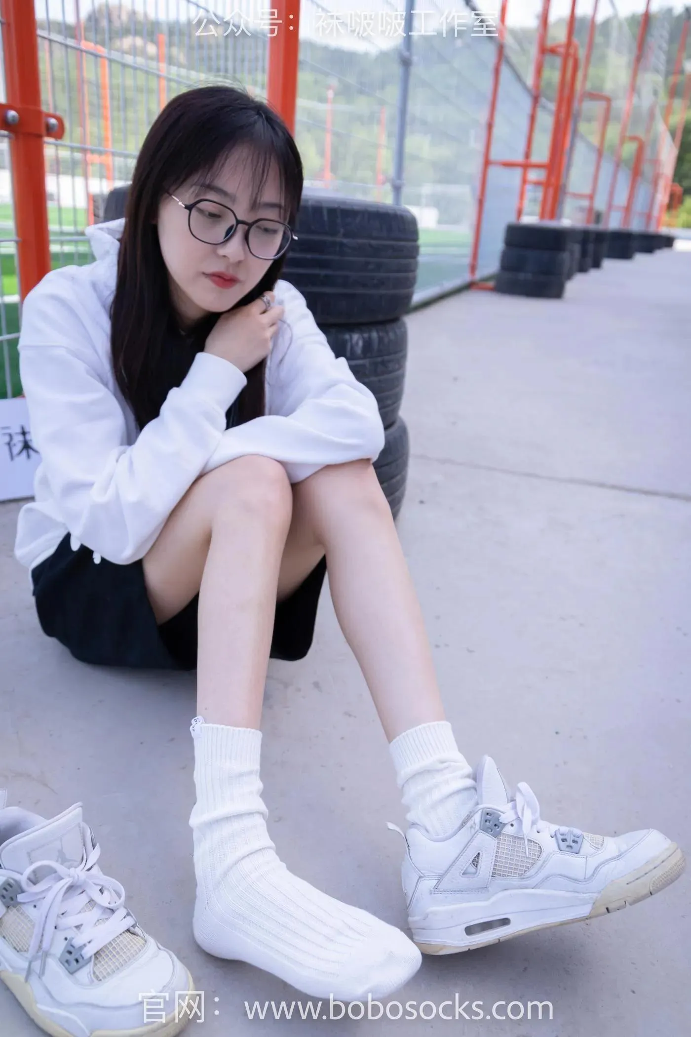 [BoBoSocks袜啵啵]NO.103 稚予-AJ篮球鞋、白棉袜、裸足 [134P]插图5